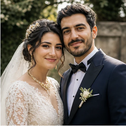 Açık hava davetinde çift