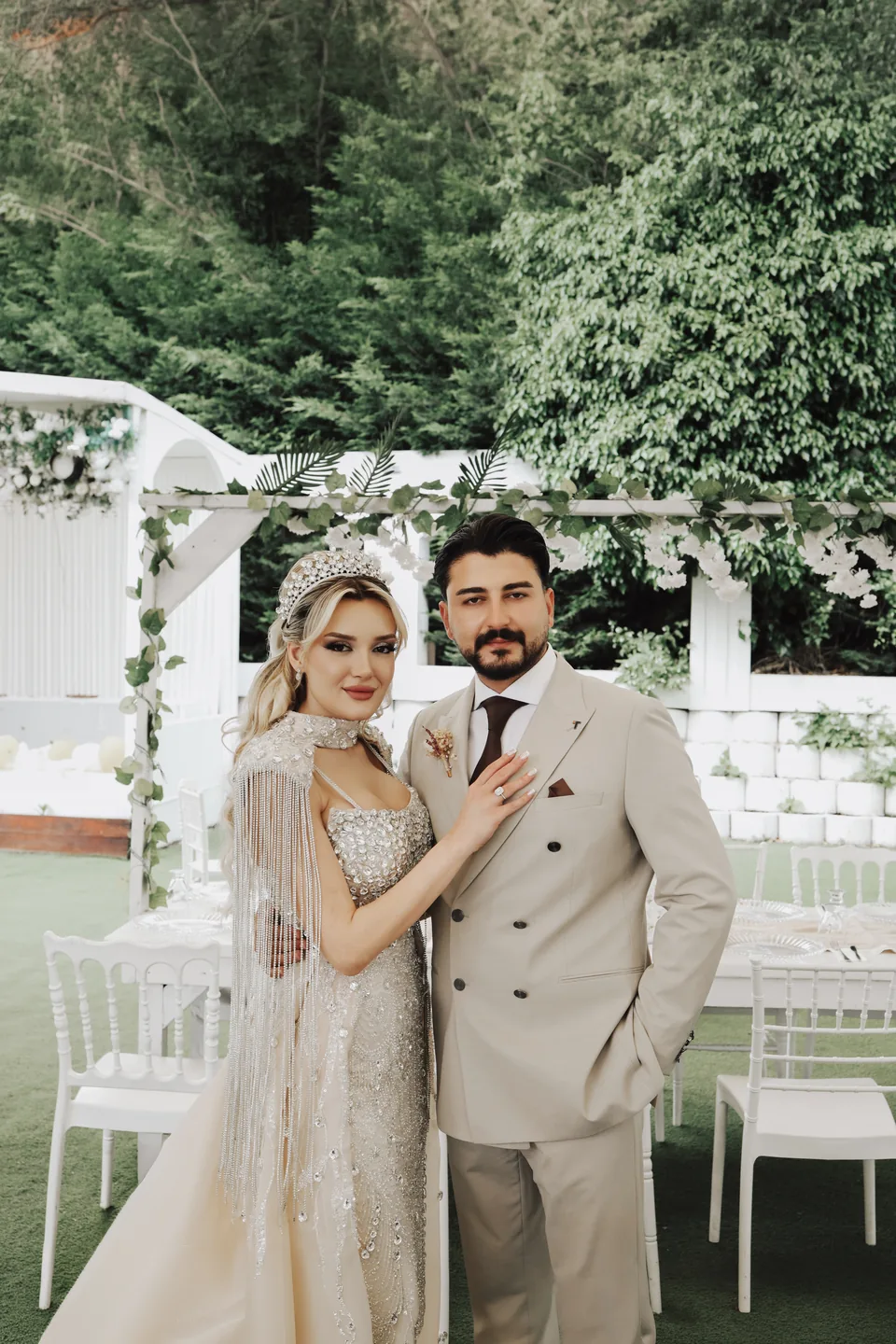Kale Bahçe'de gelin ve damat portresi