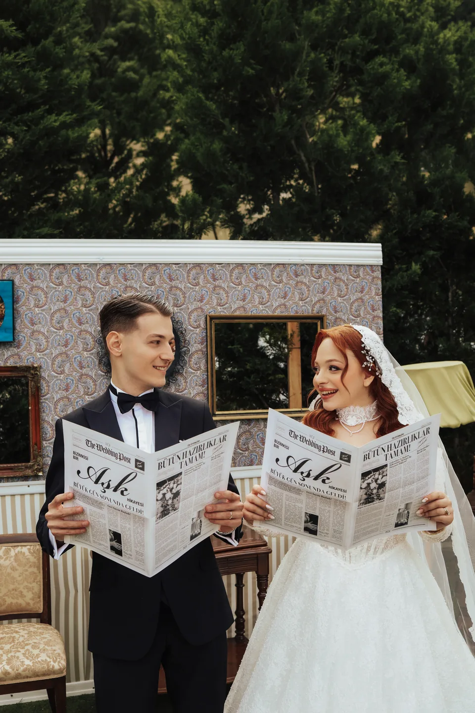 Masal Bahçe'de gelin ve damat